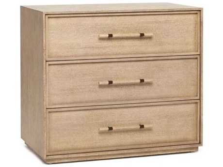 Interlude Home Clement 3-Drawers Natural Mahogany Wood Dresser