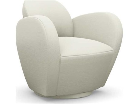 Interlude Home Miami Swivel White Accent Chair
