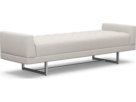 Interlude Home Luca Cameo Polished Nickel Cream Upholstered Accent Bench