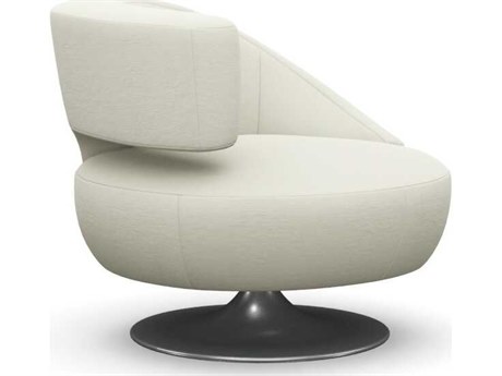 Interlude Home Isabella Swivel White Accent Chair