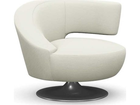 Interlude Home Isabella Swivel White Accent Chair