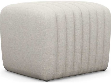 Interlude Home Channel Cameo Cream Upholstered Ottoman