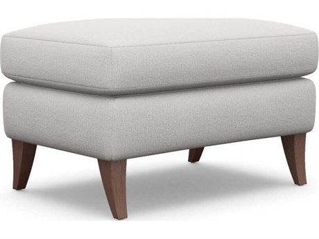 Interlude Home Kelsey Bungalow Walnut Beige Upholstered Ottoman