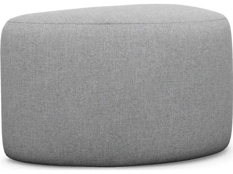 Interlude Home Carlisle Pure Grey Upholstered Ottoman