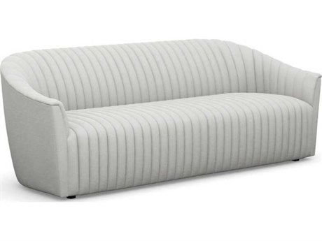 Interlude Home Channel Fresco Cream Faux Leather Sofa