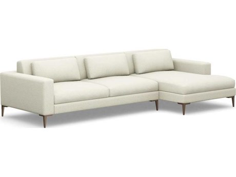 Interlude Home Izzy Cream Faux Leather Sectional Sofa