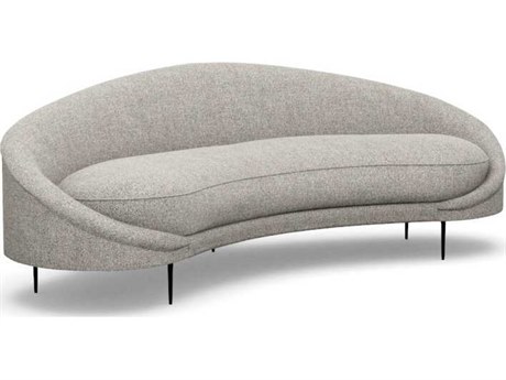 Interlude Home Ava Rock Polished Nickel Gray Upholstered Sofa