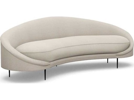 Interlude Home Ava Bluff Polished Brass Beige Upholstered Sofa