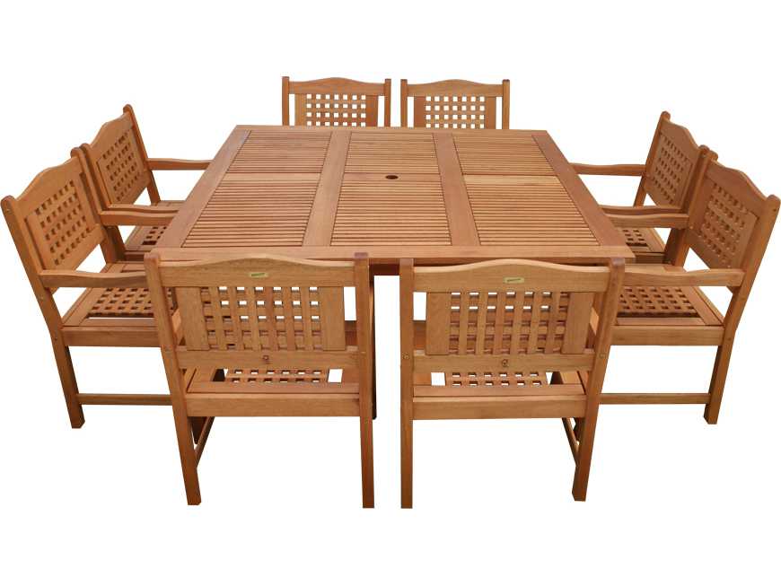 International Home Miami Amazonia Eucalyptus Square Porto Nine Piece Milano Dining Set Imbtsquareporto