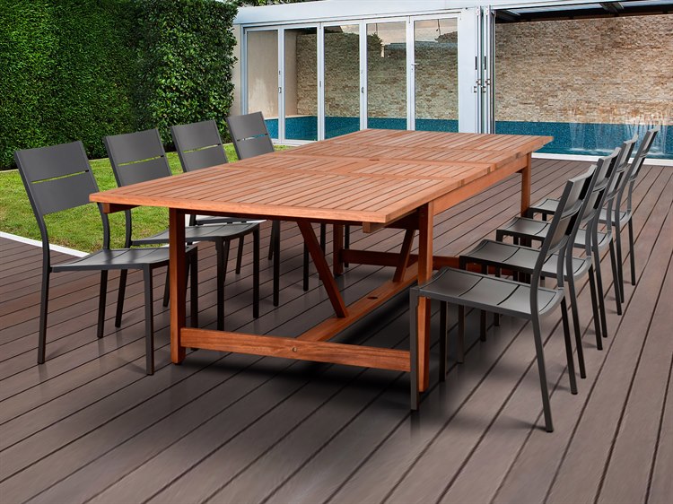 International Home Miami Amazonia Koningsdam 9 Piece Rectangular Outdoor Dining Set