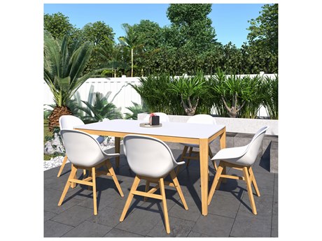 International Home Miami Amazonia Silverstone 215 inch Black 7 Person Outdoor Rectangular dining set