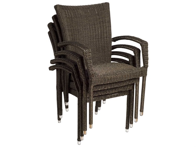 International Home Miami Atlantic Wicker Bari Dining Arm Chair (4 Piece Set)
