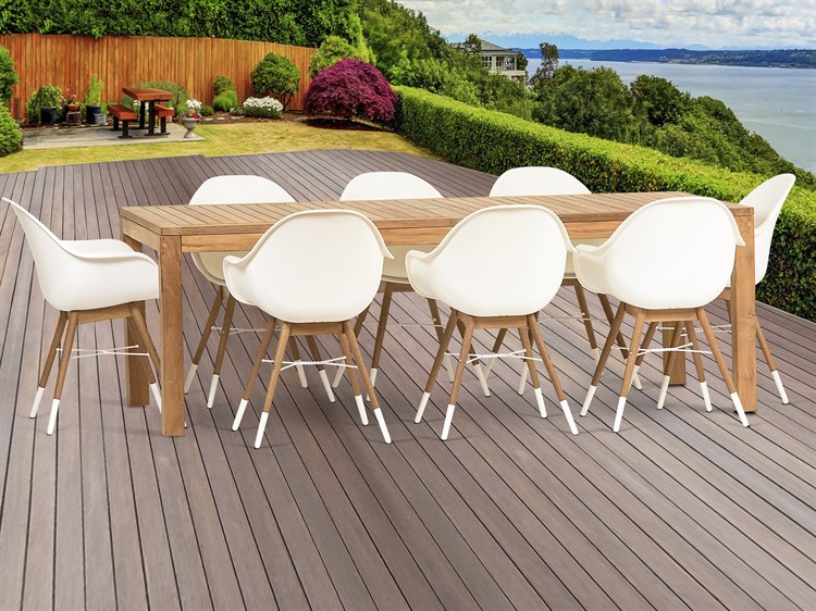International Home Miami Amazonia Charlotte 9 Piece Teak Rectangular Patio Dining Set