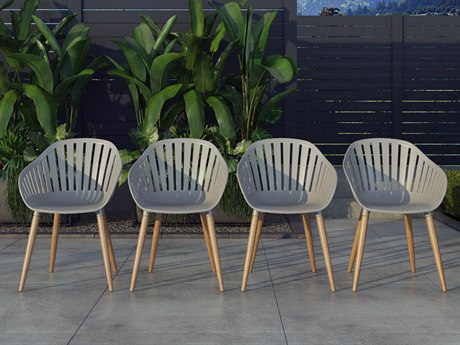 International Home Miami Amazonia 4 Piece Chairs Set Eucalyptus Wood