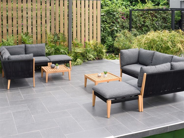 International Home Miami Amazonia Malmo 8 Piece Wood Outdoor Patio Lounge Set