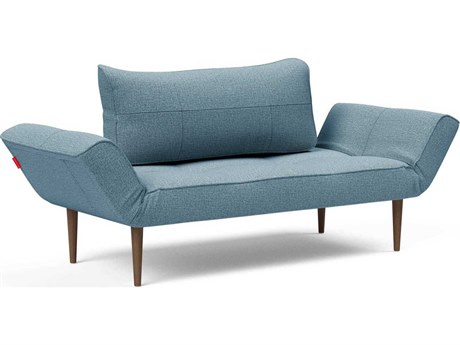Innovation Zeal Mixed Dance Light Blue Dark Lacquered Oak Upholstered Sofa Bed