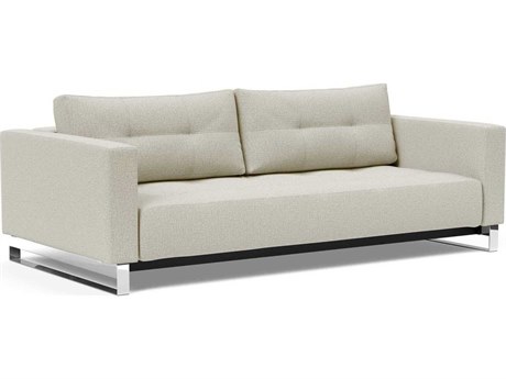 Innovation Cassius Del Mixed Dance Natural Chrome White Upholstered Sofa Bed