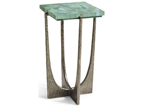 Jonathan Charles Water Square Blue Straw End Table