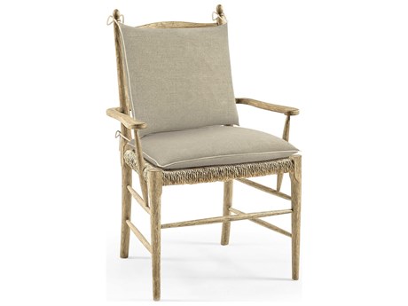 Jonathan Charles Timeless Oak Wood Natural Upholstered Arm Dining Chair