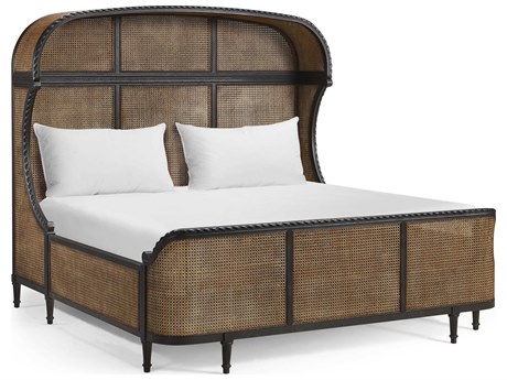 Jonathan Charles Jc Traditional Ebonized Oak Black Wood King Shelter Bed
