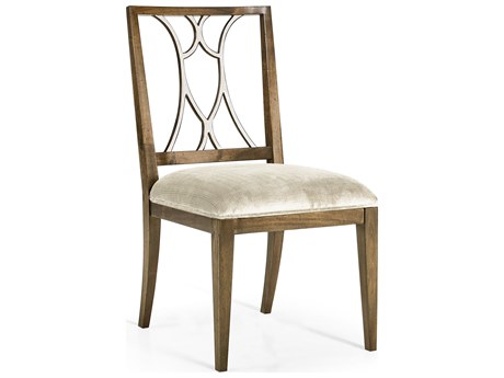 Jonathan Charles Jc Traditional Acacia Wood Brown Upholstered Armless Dining Chair