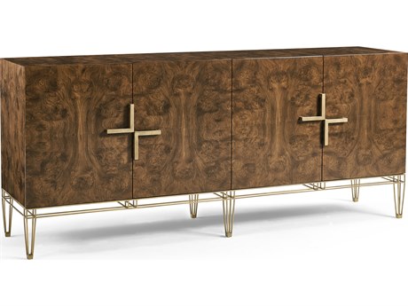 Jonathan Charles Jc Modern Rectangular Wood Walnut Burl Console Table