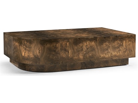Jonathan Charles Jc Modern Rectangular Wood Walnut Burl Coffee Table