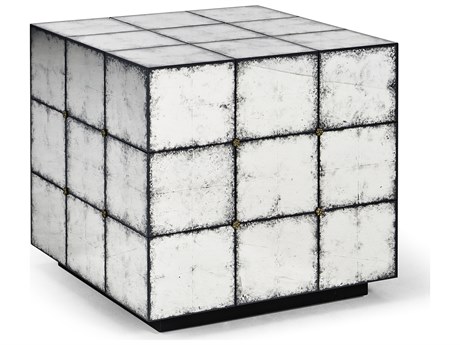 Jonathan Charles Jc Modern Square Mirror Eglomise Glass End Table