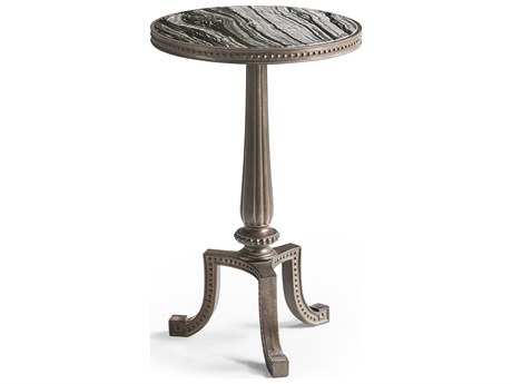 Jonathan Charles All Things Small Winslow Round Bunny Marble Grayed Patina End Table