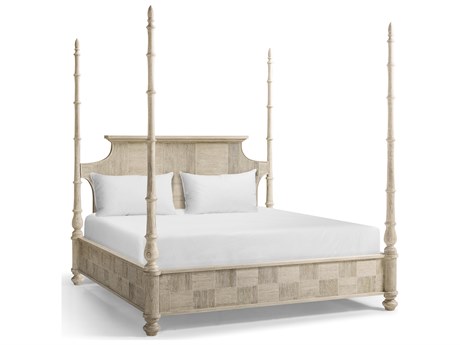 Jonathan Charles William Yeoward Washed Acacia Beige Oak Wood King Poster Bed