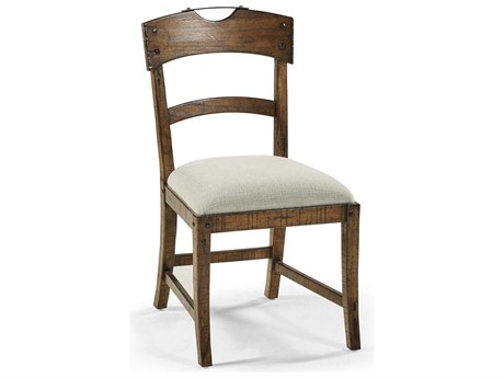 Jonathan Charles Jc Casual Acacia Wood White Upholstered Side Dining Chair