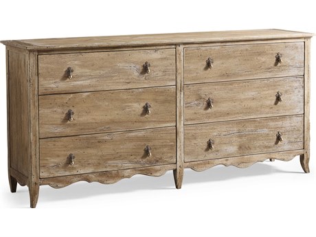 Jonathan Charles Caldera 6-Drawers Brown Walnut Wood Double Dresser