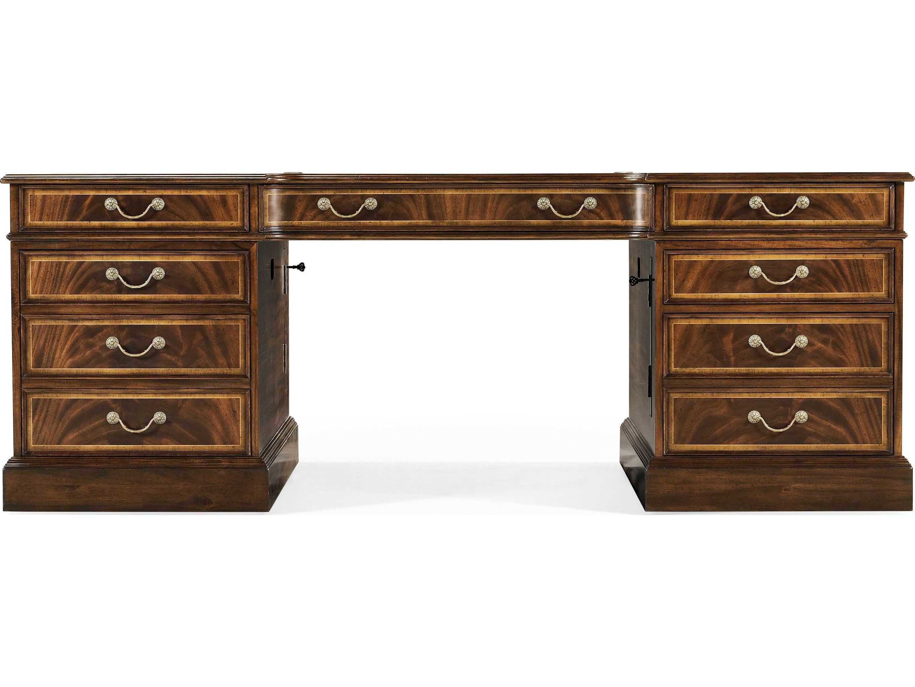 Jonathan Charles Buckingham Medium Antique Mahogany Executive Desk