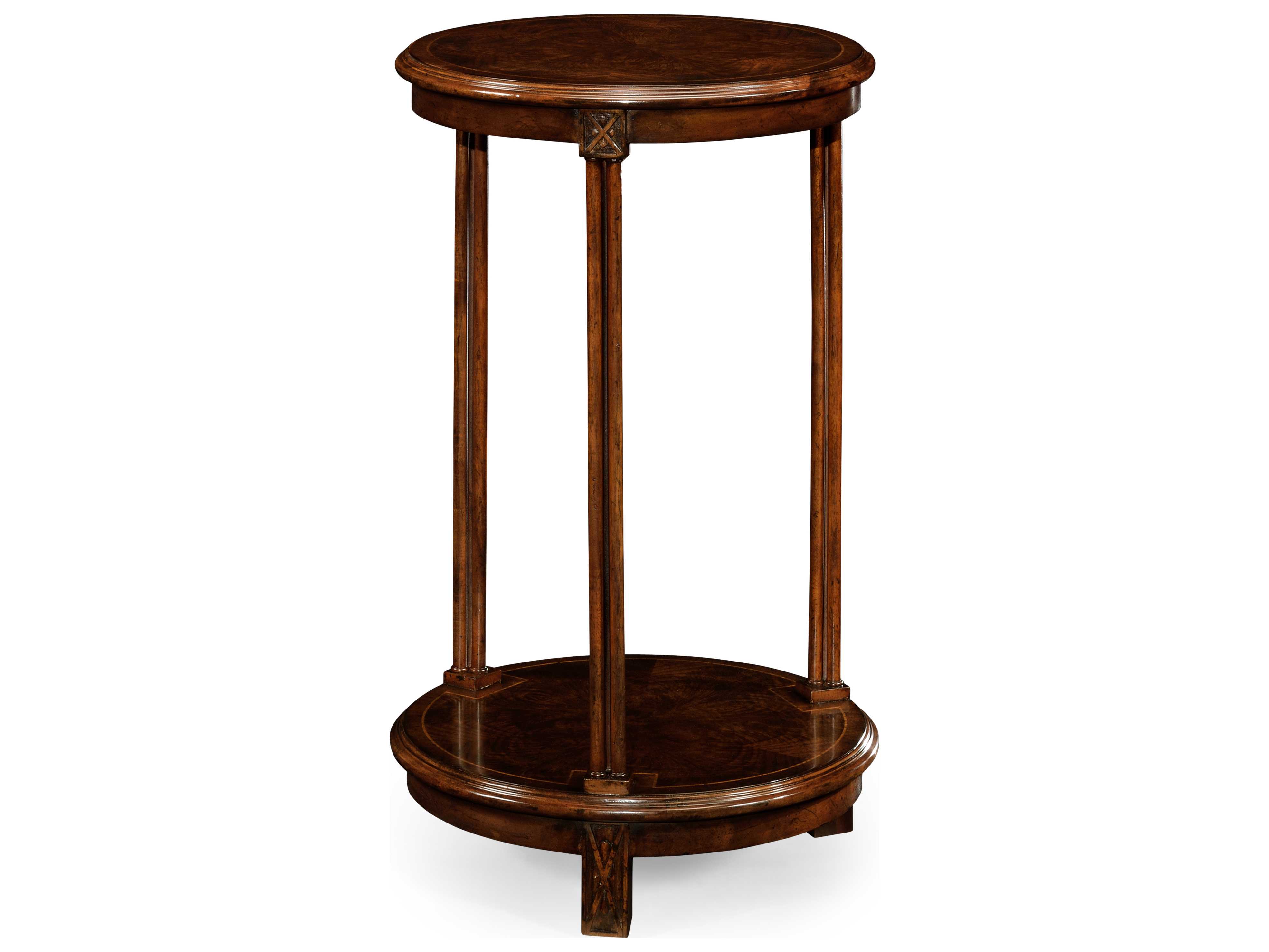Jonathan Charles Tribeca Dark American Crotch Walnut 16 Round End Table