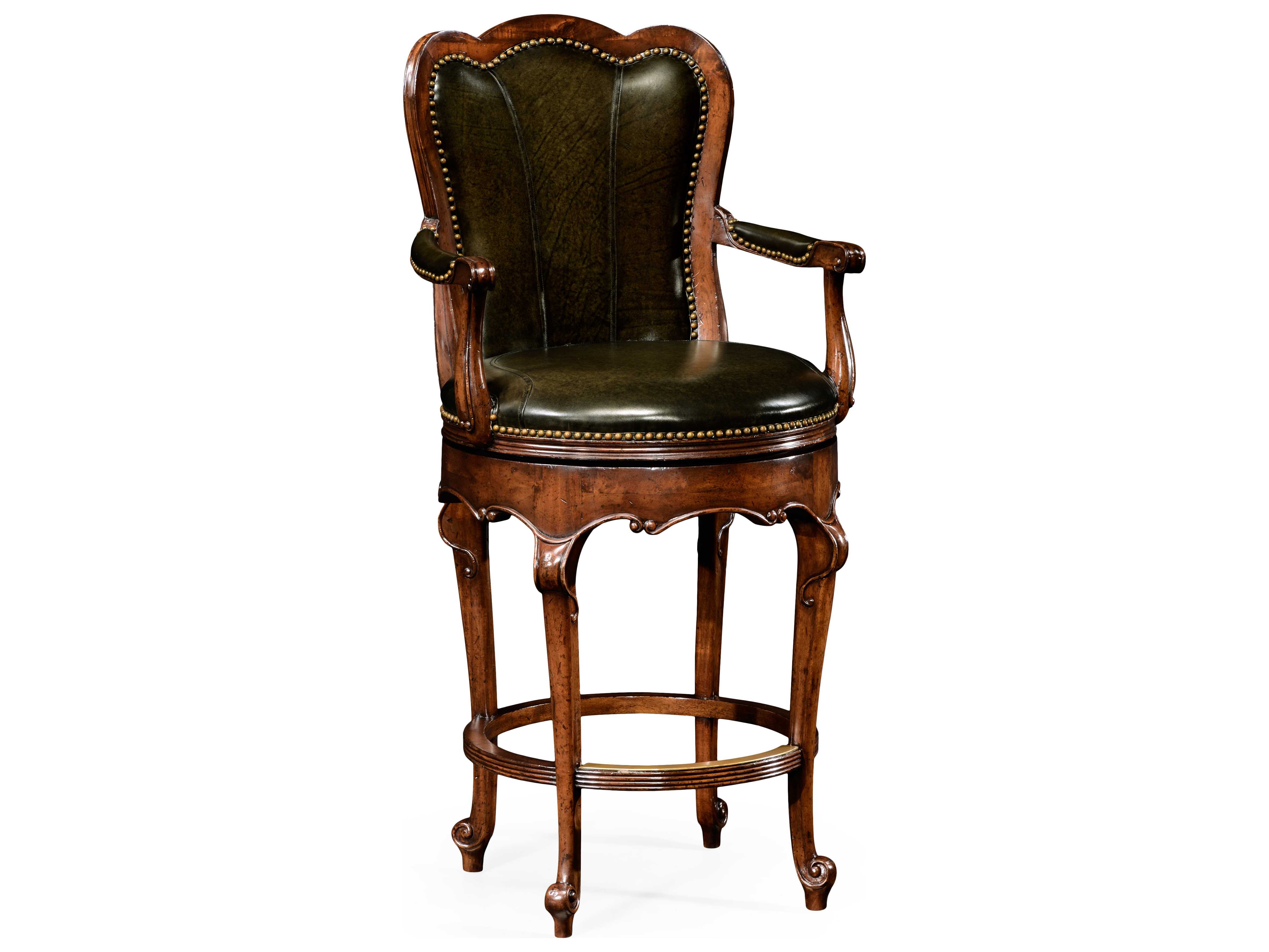 Jonathan Charles Windsor Medium Walnut Bar Stool JC494385