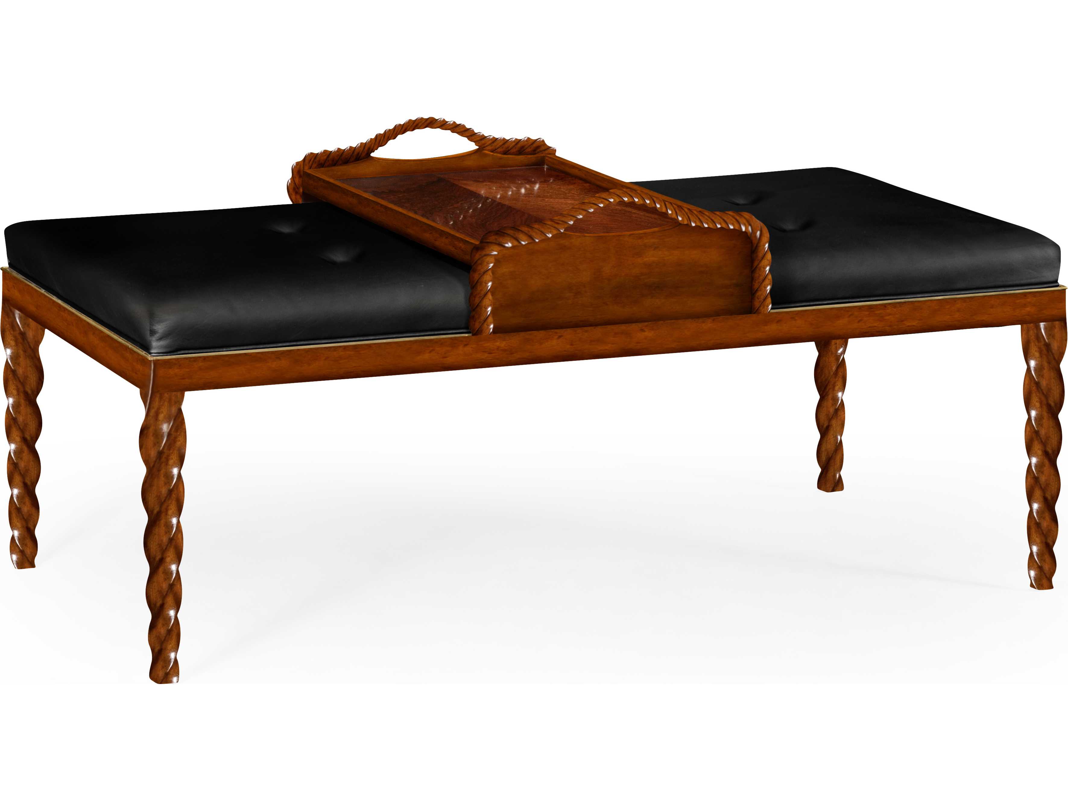 Jonathan Charles Twist Light Walnut Accent Bench JC495162WLLBLL