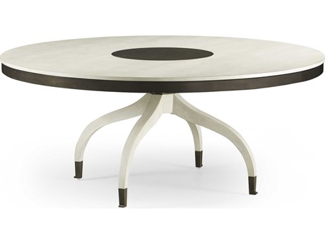 Jonathan Charles Reimagined Round Wood Country White Oak Dining Table