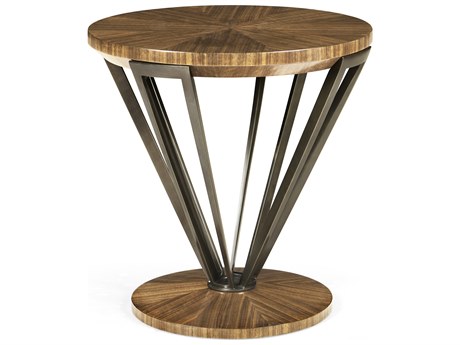 Jonathan Charles Toulouse Round Wood Walnut End Table
