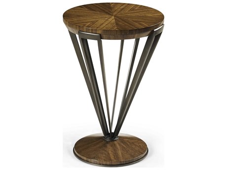 Jonathan Charles Toulouse Round Wood Walnut End Table