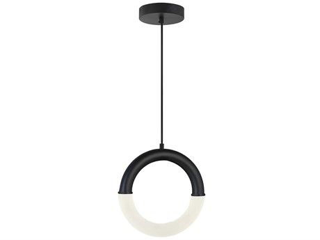 Justice Design Group Acryluxe Matte Black LED Round Mini Pendant