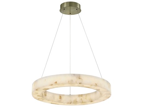 Justice Design Group Lumenaria Medley Brushed Brass White Round Pendant