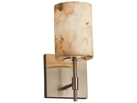 Justice Design Group Alabaster Rocks 1-Light Nickel Wall Sconce