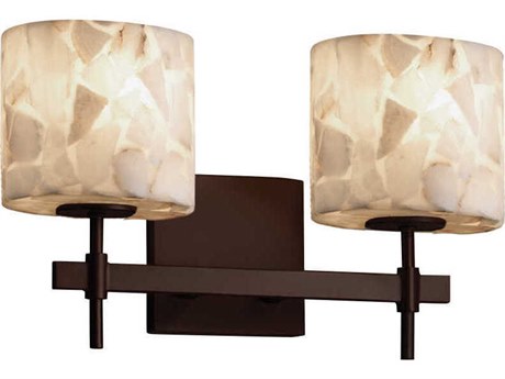 Justice Design Group Alabaster Rocks 2-Light Bronze Vanity Light