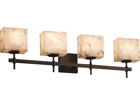 Justice Design Group Alabaster Rocks 4-Light Bronze Vanity Light