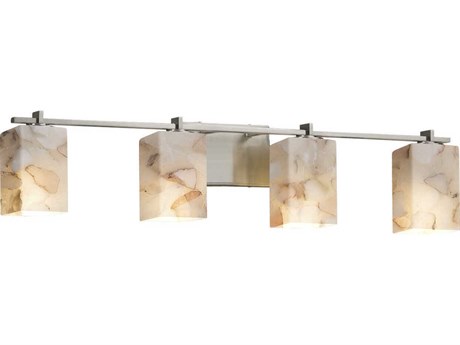 Justice Design Group Alabaster Rocks 4-Light Nickel Vanity Light