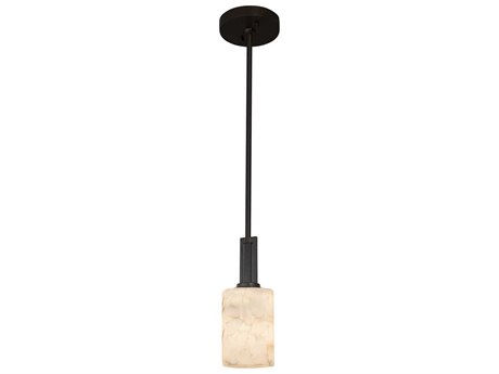 Justice Design Group Alabaster Rocks Black Cylinder Mini Pendant