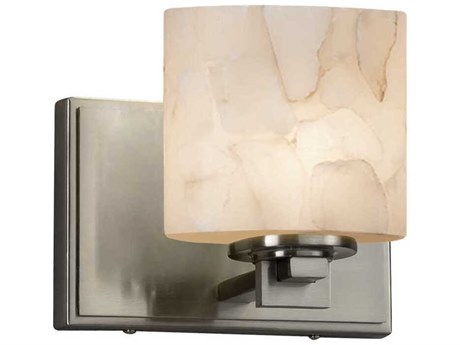 Justice Design Group Alabaster Rocks Nickel Wall Sconce