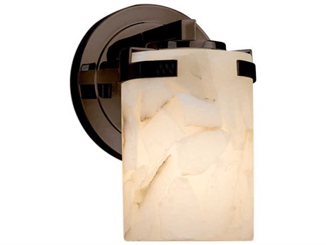 Justice Design Group Alabaster Rocks 1-Light Bronze Wall Sconce