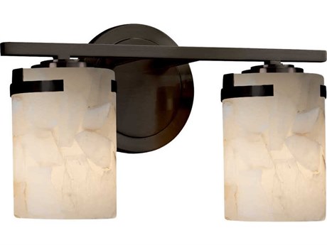 Justice Design Group Alabaster Rocks 2-Light Bronze Vanity Light