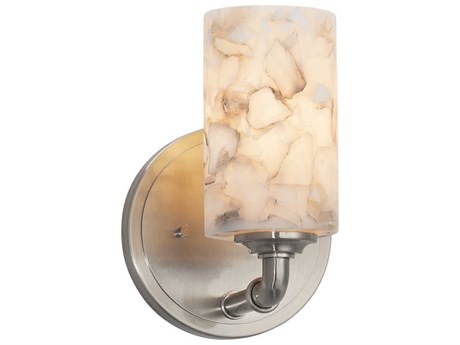 Justice Design Group Alabaster Rocks 1-Light Nickel Wall Sconce
